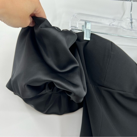 Ronny Kobo Gioia Black Puff Sleeve Mini Dress Size M LBD NYE Night Out - Picture 4 of 9